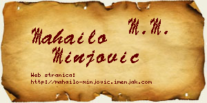 Mahailo Minjović vizit kartica